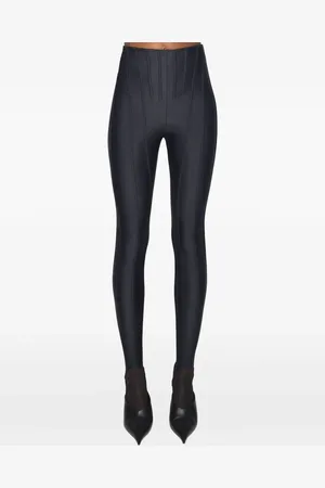 MUGLER Panelled corseted leggings