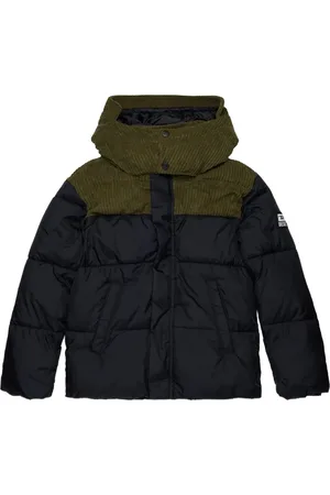 Diesel Corduroy-panelled puffer jacket