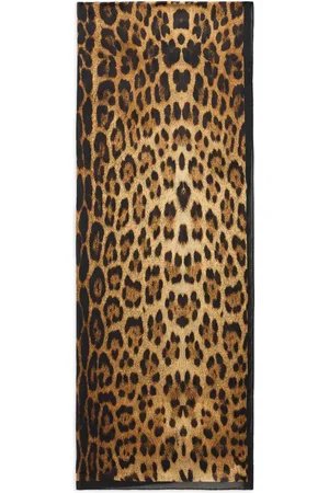 Roberto Cavalli Jaguar-print silk scarf