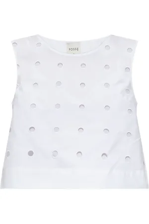 POSSE Peggy eyelet sleeveless top