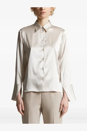 PESERICO SIGN Satin wide-cuff shirt