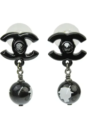 CHANEL 2012 CC Plastic Drop Push Back Earrings costume earrings