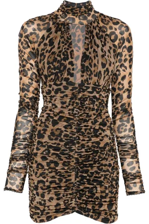 BLUMARINE Leopard-print ruched mini dress