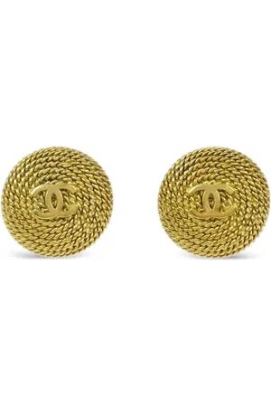 CHANEL 1995 rope button clip-on earrings