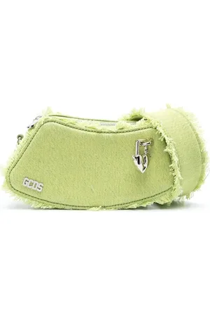 GCDS Comma curved denim shoulder bag