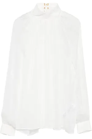 Elisabetta Franchi High-neck gathered silk top