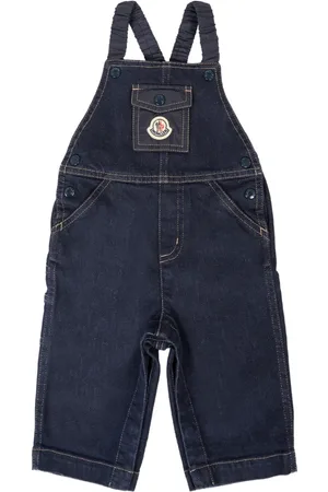 Moncler Cross-strap denim dungarees