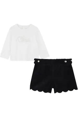 Chloé Scalloped-hem shorts set