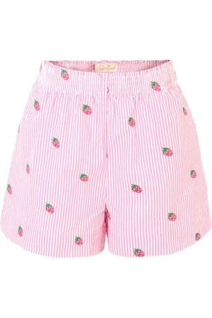 MC2 SAINT BARTH Strawberry-print striped shorts