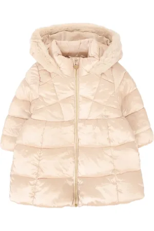Mayoral Faux-fur hooded quilted jacket