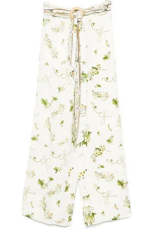 Camilla Floral-print wide-leg trousers