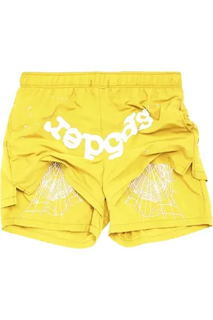 Sp5der Logo-print spider-web track shorts