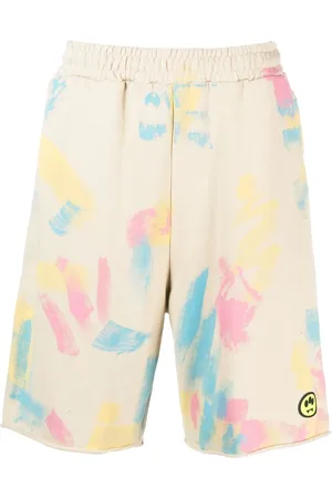 BARROW Tie-dye print logo shorts
