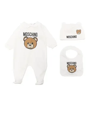 Moschino Teddy Bear logo-print babygrow set (set of three)