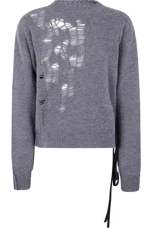 ANN DEMEULEMEESTER Distressed side-tie wool sweater