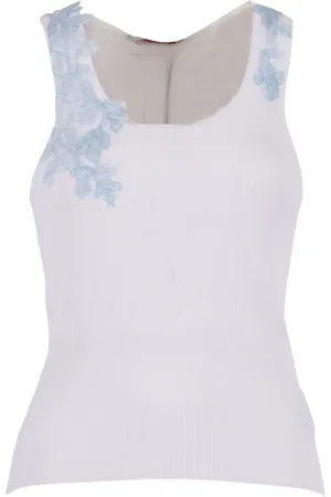 ERMANNO SCERVINO Ribbed lace-embellished top
