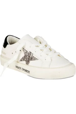 Golden Goose May glittered-star leather sneakers