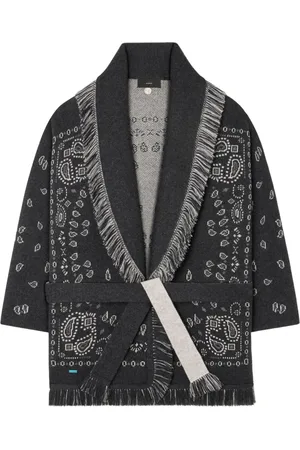 Alanui Bandana-jacquard fringed cardigan