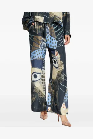 Munthe Abstract-print silk trousers