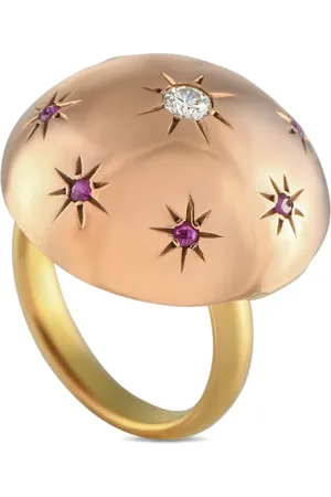 LB Exclusive 18K rose gold Celestial ruby and diamond ring