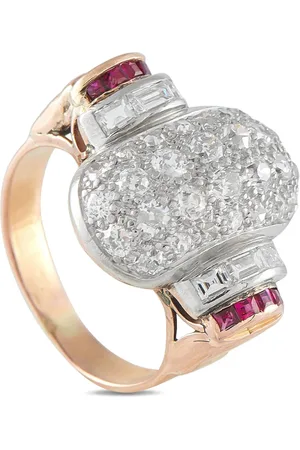 LB Exclusive 18K rose gold diamond and ruby ring