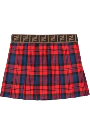 Fendi Pleated plaid skirt