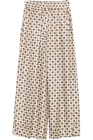 P.A.R.O.S.H. Geometric-print silk trousers