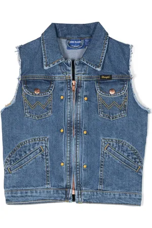 Mini Rodini Pockets organic-cotton denim gilet