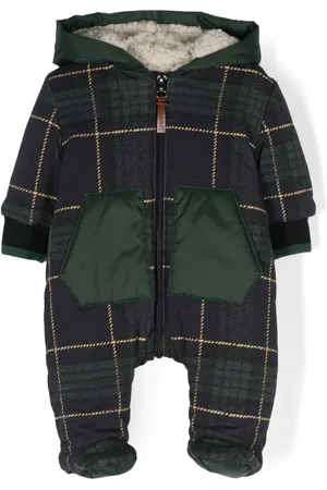 Lapin House Plaid-print padded pajamas