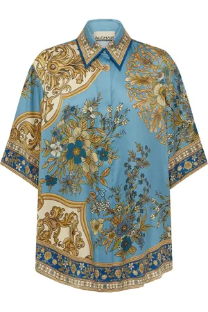ALÉMAIS Floral-pattern silk shirt