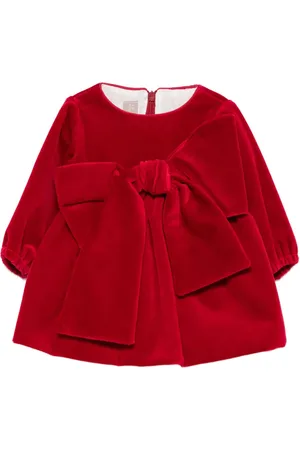 LA STUPENDERIA Bow-detail velvet dress set (set of two)
