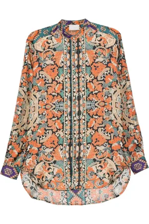 PIERRE-LOUIS MASCIA Aloe mandarin-collar shirt