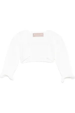 LA STUPENDERIA Ruffled-sleeve wool top