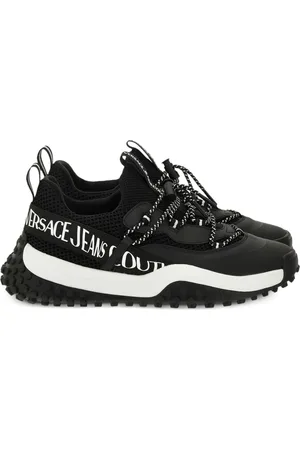 VERSACE Logo-detail mesh trainers