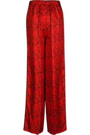 Max Mara Heart-print silk trousers