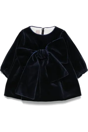 LA STUPENDERIA Bow-detail velvet dress set (set of two)
