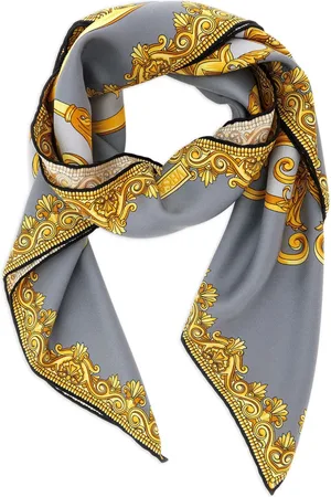 VERSACE Baroque-cheetah silk scarf
