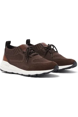 Scarosso Knit-textured lace-up sneakers