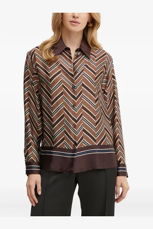 LUISA SPAGNOLI Geometric-pattern collared shirt