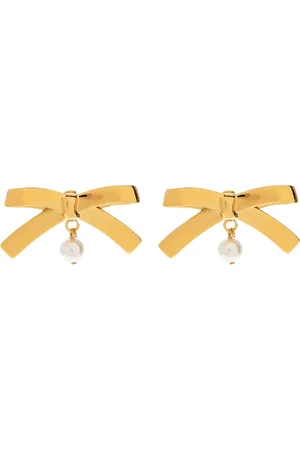 Moschino Bow-shape pearl-embellishment earrings