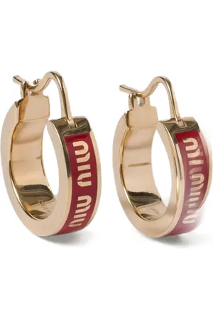 Miu Miu Enamel hoop earrings