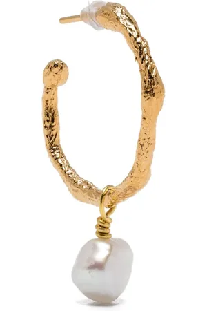 FORTE FORTE Faux-pearl pendant hoop earrings