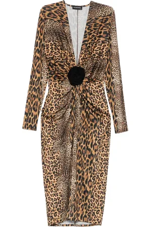 ROSERRY Leopard-print midi dress