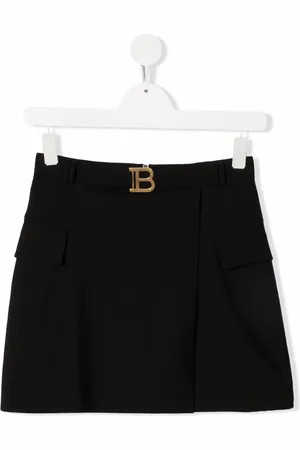 Balmain TEEN logo-plaque skirt