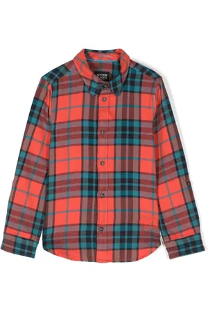 Scotch&Soda Plaid-check long-sleeve shirt