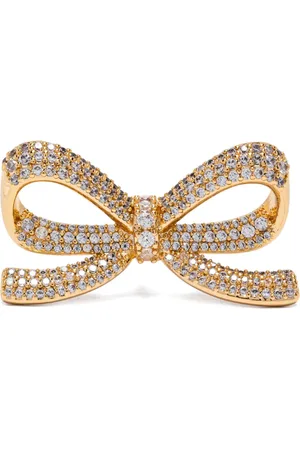 Self-Portrait Bow crystal earrings