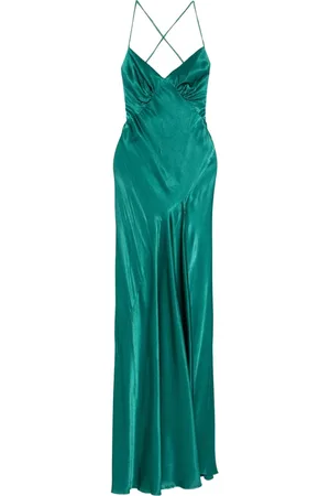 ROSERRY Cross-back satin maxi dress