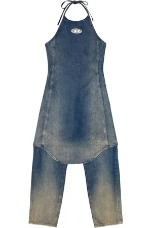Diesel Cynthia halter-neck denim jumpsuit