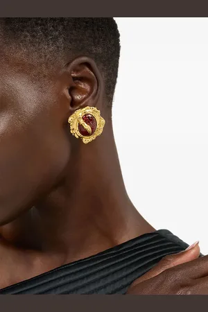 Roberto Cavalli Textured-frame earrings