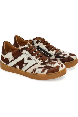 MONNALISA Cow-print lace-up sneakers